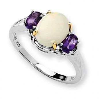 Opal & Amethyst Ring