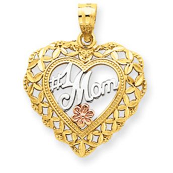 Mom Gold Heart Pendant