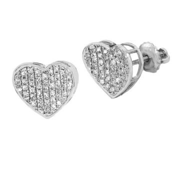 Diamond Heart Post Earrings