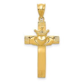 14k Claddagh Cross Pendant