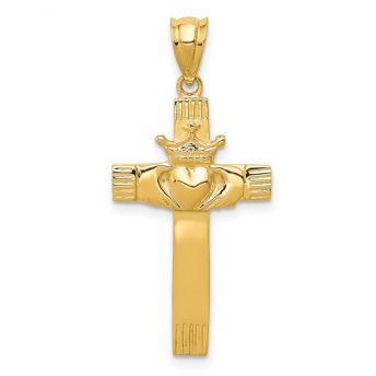 14k Claddagh Cross Pendant