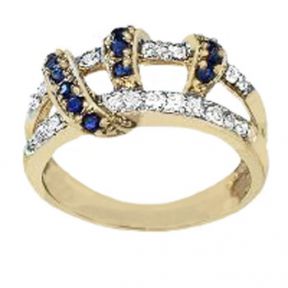 Sapphire and Diamonds Gold Ring