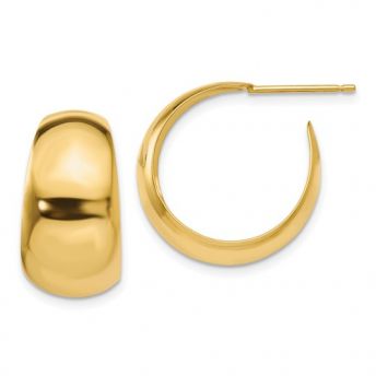Wide C-Hoop Gold Earring