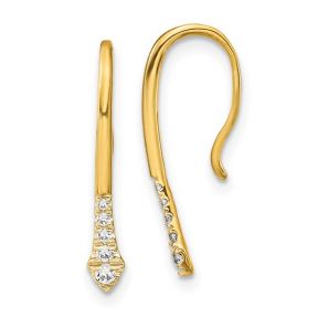 14K Lab Grown Diamond Drop Wire Earrings