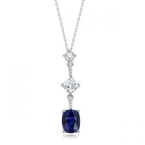 Blue and White CZ Necklace