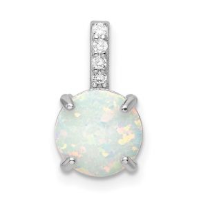 Created Opal and CZ Pendant