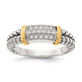 Diamonds Ring in Antiqued Silver and Gold