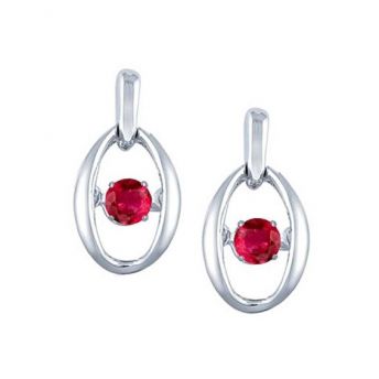 Synthetic Ruby Earrings