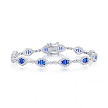 Baguette Tennis Bracelet - CZ Sapphire