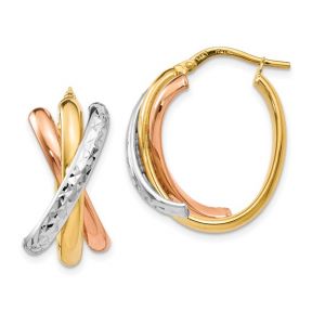 Tri- Color Gold Hoops