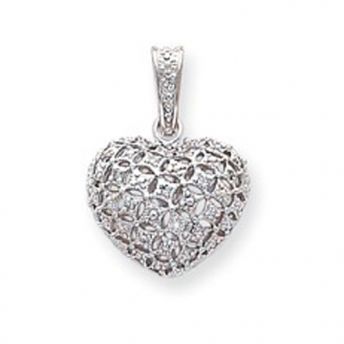 Diamond Mesh Heart Pendant