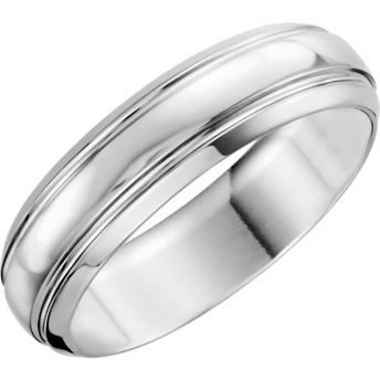 6 MM Platinum Grooved Band