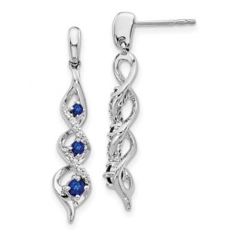 Sapphires and Diamonds Post Dangled Earrings
