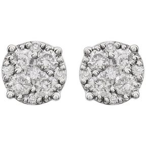 Diamond Cluster Stud Earrings