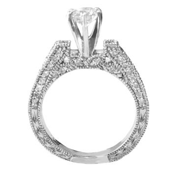 Fancy Engagement Ring with 1/2 Carat Center Diamond