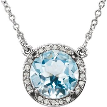 Blue Topaz & Diamonds Necklace