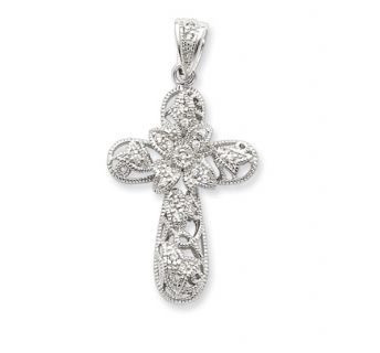 Silver and CZs Cross