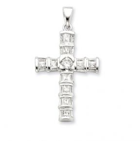 Sterling Silver and CZ's Cross