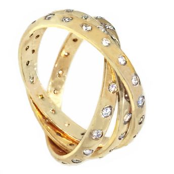 3-Diamond Bands Rolling Ring