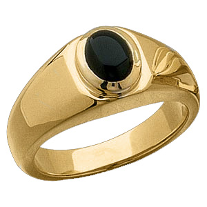 Onyx Cabochon Gold Ring