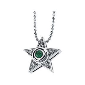 Diamond Star and Emerald Pendant
