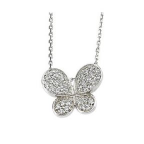 Cubic Zirconia Butterfly 18" Necklace