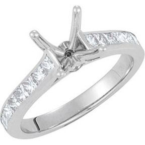 Princess-Cut Semi-Mount Engagement Ring