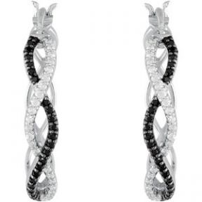 Spinel and Diamonds Hoop Earrings