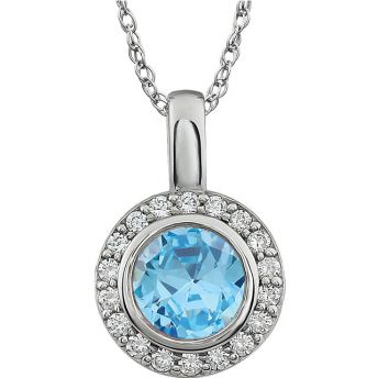 Light Blue Cubic Zirconia 18" Necklace