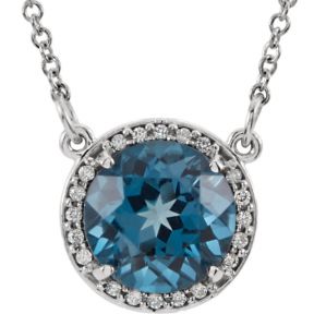 Diamond and London Blue Topaz Necklace