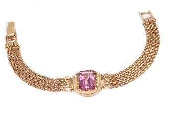 Pink Topaz Rose Gold Bracelet