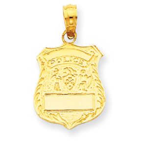 Gold Police Badge Pendant