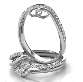 Doubled Band Diamond  Ring