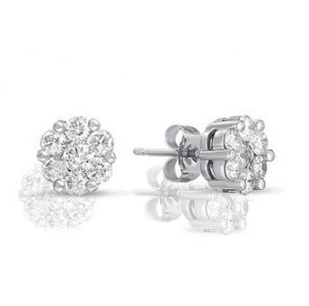 7 Stone cluster Diamond Earrings