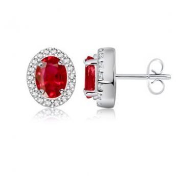 Red and Clear CZ Earrings