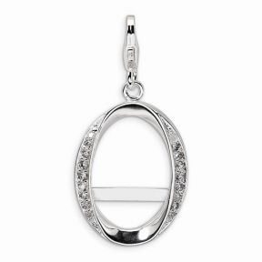 Oval Frame Charm with Lobster Clasp