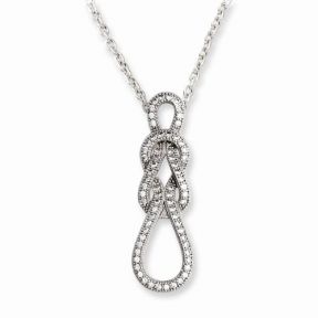 CZ Brilliant Embers Love Knot Necklace