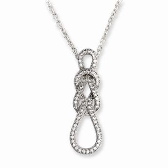 CZ Brilliant Embers Love Knot Necklace