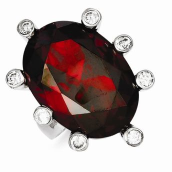 Fashion Red CZ and Silver Ring