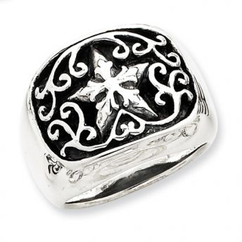 Antiqued Gothic Silver Ring