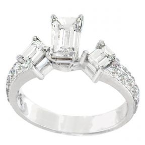 Fancy Baguette-Cut Diamond Engagement Ring