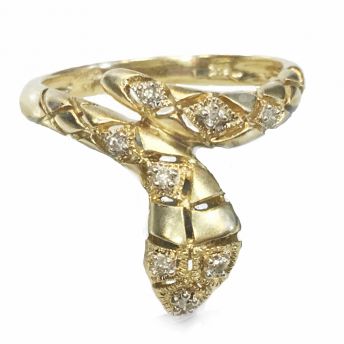 Diamond Accented Snake Ring