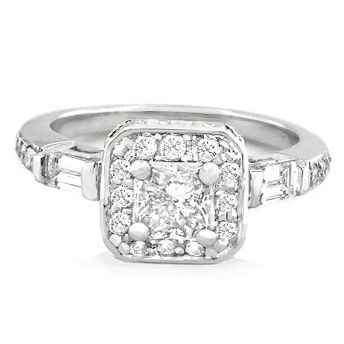 Engagement Ring with Radiant-Cut Center Stone-1.70 Carat