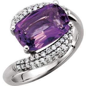 Amethyst and Diamonds Ring