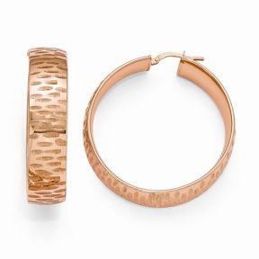 Bronze Diego Massimo Etched Rose-Tone Hoop Earrings