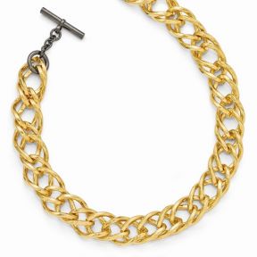 Bronze Diego Massimo Gold-Tone Black Rhodium-Plated Necklace
