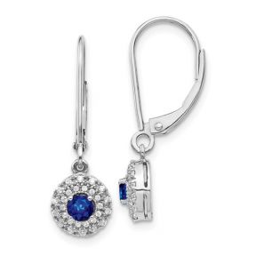 Sapphire & Diamonds Dangle Earrings