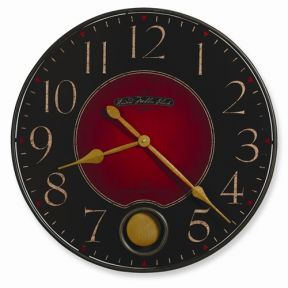Harmon Black And Red Finish Quartz Wall Clock