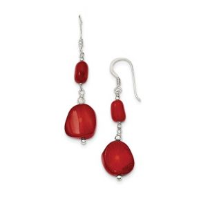 Red Coral dangled Earrings