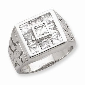 Silver & CZ's Mens's Ring